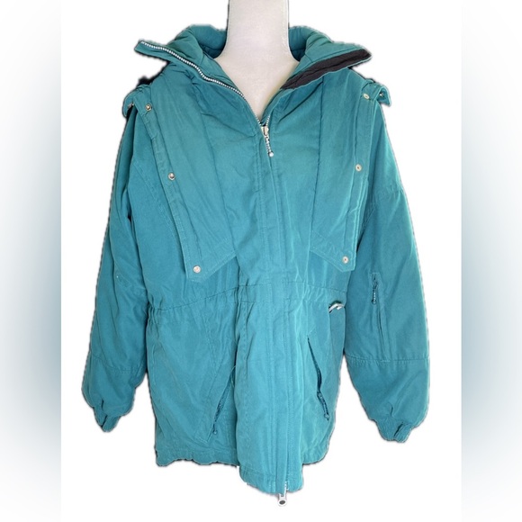 Rawik Jackets & Blazers - Rawik Skiwear vintage teal green snow ski jacket insulted hooded size L Large